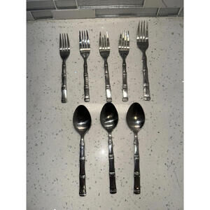 Oneida Northland Stainless Sumatra Bamboo Pattern Lot of 8